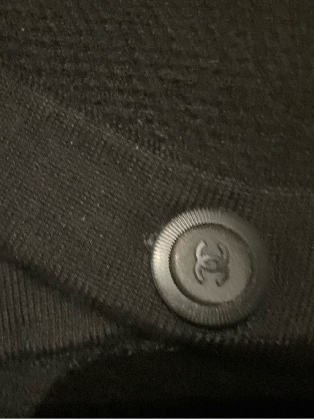 CHANEL Men's Dark Navy Button-Front Cardigan with Contrast Trim - Picture 4 of 5